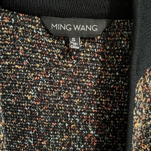 Ming Wang Cardigan Sweater‎ Women’s Size Small Black Multicolor Confetti Open - Picture 2 of 6